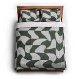 Twyla Checkered Army Green in Full/Queen (88" x 88") Size