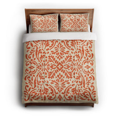 Floranna Ivory & Orange in Full/Queen (88" x 88") Size