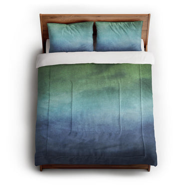 Micah Watercolor Blue & Green in Full/Queen (88" x 88") Size