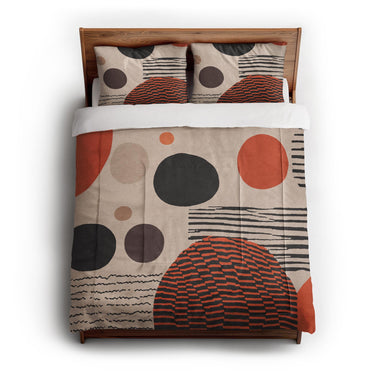 Charl Orange & Taupe in Full/Queen (88" x 88") Size
