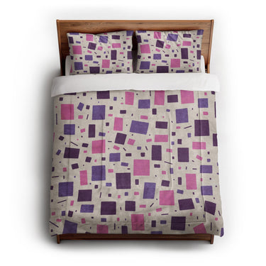 Geometric Confetti Purple & Pink in Full/Queen (88" x 88") Size