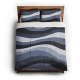 Sinuous Navy Monochrome in Full/Queen (88" x 88") Size