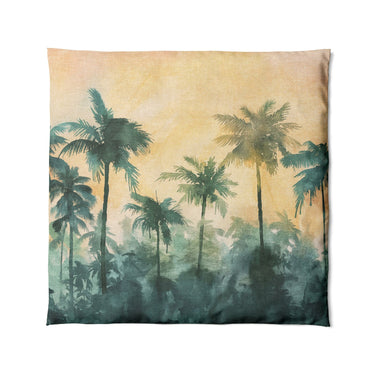 Sunset Palms Green & Orange in Full/Queen (88" x 88") Size