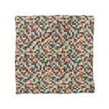Pixel Mosaic Multicolor Earthtone in Full/Queen (88" x 88") Size