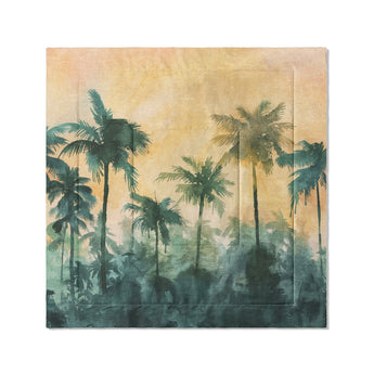 Sunset Palms Green & Orange in Full/Queen (88" x 88") Size