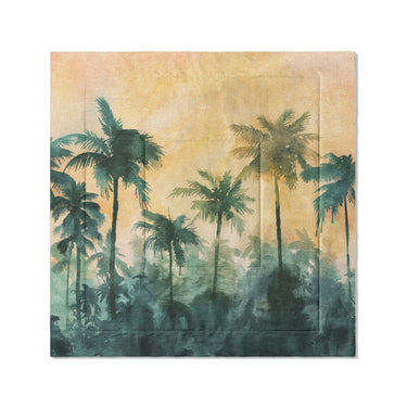 Sunset Palms Green & Orange in Full/Queen (88" x 88") Size