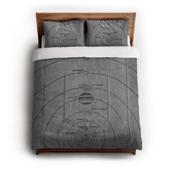 Solar System Grey & Black in Full/Queen (88" x 88") Size