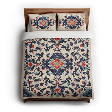 Wilhemina Navy & Red in Full/Queen (88" x 88") Size