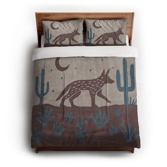 Desert Coyote Dark Red Clay & Dusty Blue in Full/Queen (88" x 88") Size