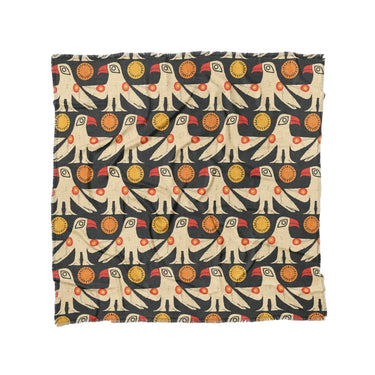 Tribal Birds Black in Full/Queen (88" x 88") Size