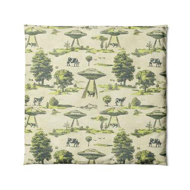 UFO Cow Abduction Toile in Full/Queen (88" x 88") Size