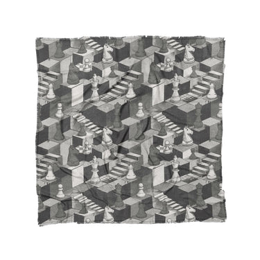 Harmon Surreal Chess Black & White in Full/Queen (88" x 88") Size