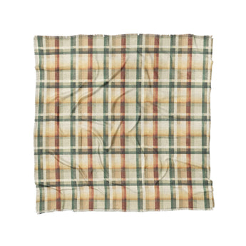 Madras Plaid Taupe Green in Full/Queen (88" x 88") Size