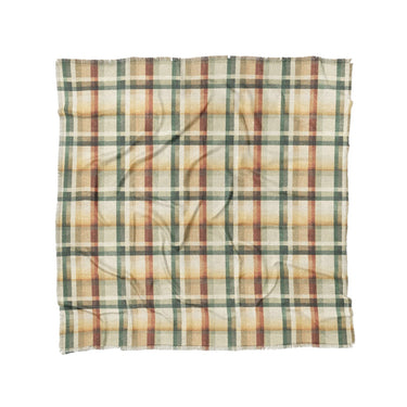 Madras Plaid Taupe Green in Full/Queen (88" x 88") Size