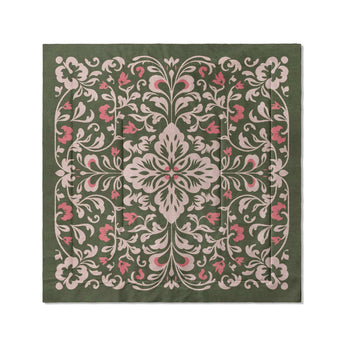 Annette Green & Coral in Full/Queen (88" x 88") Size