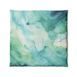 Zephyr Watercolor Blue & Green in Full/Queen (88" x 88") Size