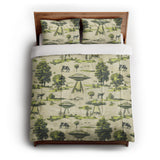 UFO Cow Abduction Toile in Full/Queen (88" x 88") Size