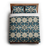 Mattheo Blue & Ivory in Full/Queen (88" x 88") Size