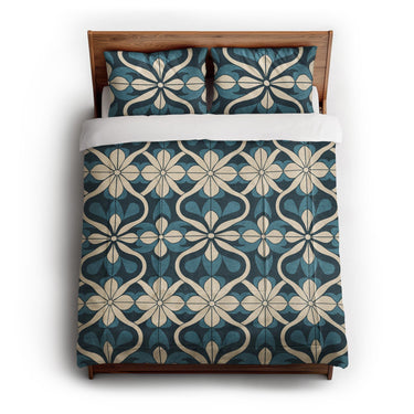 Mattheo Blue & Ivory in Full/Queen (88" x 88") Size