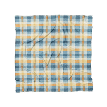 Monroe Plaid Blue & Yellow in Full/Queen (88" x 88") Size