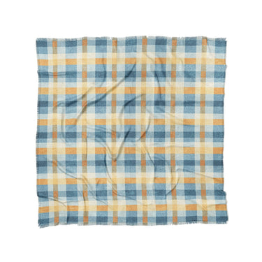 Monroe Plaid Blue & Yellow in Full/Queen (88" x 88") Size