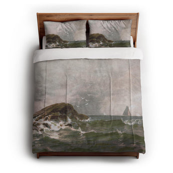 Stormy Narragansett Pier By Thomas Bircher Comforter