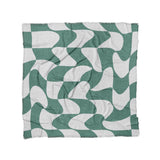 Twyla Checkered Aquamarine in Full/Queen (88" x 88") Size