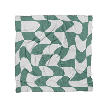 Twyla Checkered Aquamarine in Full/Queen (88" x 88") Size