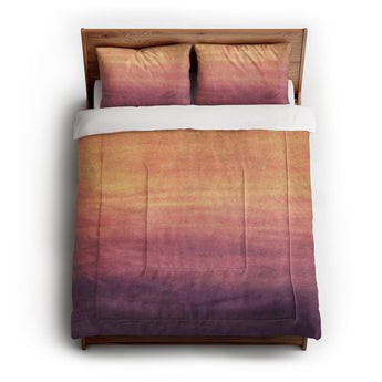 Imogen Watercolor Orange & Purple Ombre Comforter
