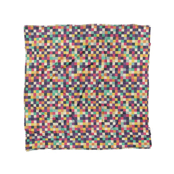 Pixel Mosaic Multicolor Midtone in Full/Queen (88" x 88") Size