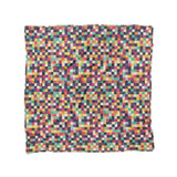 Pixel Mosaic Multicolor Midtone in Full/Queen (88" x 88") Size