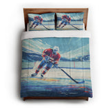 8 Bit Pond Hockey in Full/Queen (88" x 88") Size