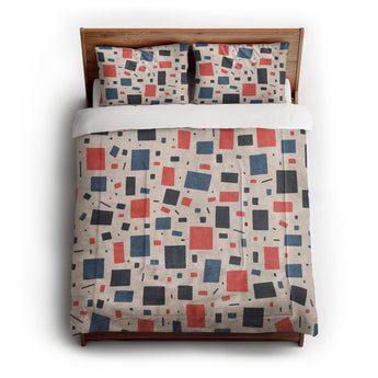Geometric Confetti Blue & Red Comforter