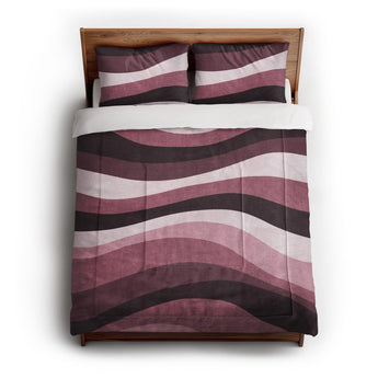 Sinuous Maroon Monochrome Comforter