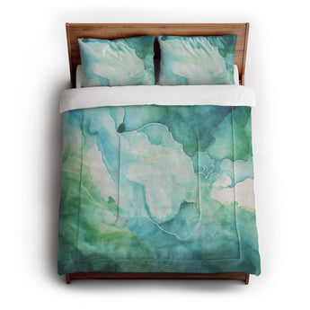Zephyr Watercolor Blue & Green Comforter