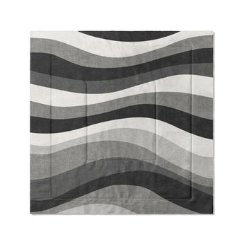 Sinuous Grey Monochrome in Full/Queen (88" x 88") Size