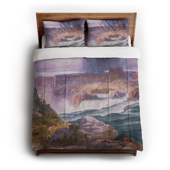 Shoshone Falls of the Great Idaho Snake River by Thomas Moran in Full/Queen (88" x 88") Size