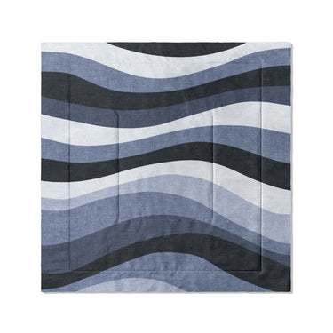 Sinuous Navy Monochrome in Full/Queen (88" x 88") Size
