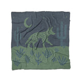 Desert Coyote Midnight Blue & Sage Green in Full/Queen (88" x 88") Size
