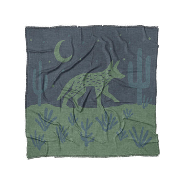 Desert Coyote Midnight Blue & Sage Green in Full/Queen (88" x 88") Size