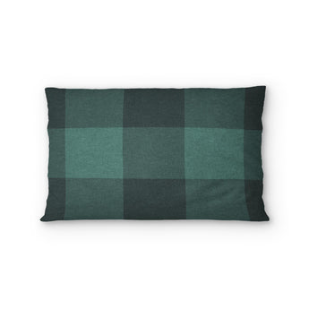 Buffalo Plaid Deep Teal Standard - cotton - White Backing