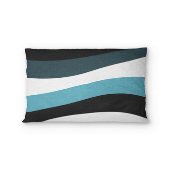 Sinuous Teal Monochrome Standard - cotton - White Backing