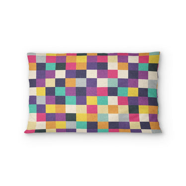 Pixel Mosaic Multicolor Midtone Standard - cotton - White Backing