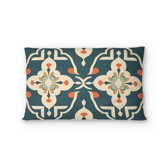 Merrin Blue & Ivory Standard - cotton - White Backing