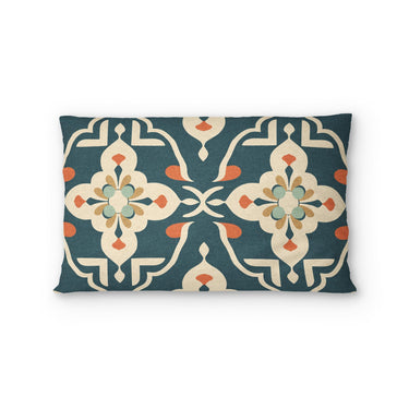 Merrin Blue & Ivory Standard - cotton - White Backing