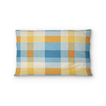 Monroe Plaid Blue & Yellow Standard - cotton - White Backing