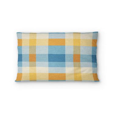 Monroe Plaid Blue & Yellow Standard - cotton - White Backing