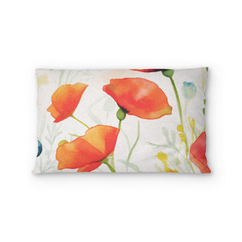 Watercolor Poppies Standard - cotton - White Backing
