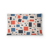 Geometric Confetti Blue & Red Standard - cotton - White Backing