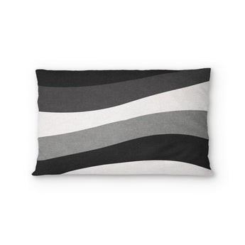 Sinuous Grey Monochrome Standard - cotton - White Backing